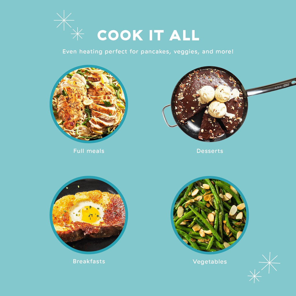 Delish by 12" Lightweight Cast Iron Skillet
