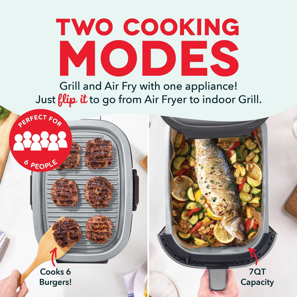 Flip & Fry Digital 2-in-1 Grill + Air Fryer
