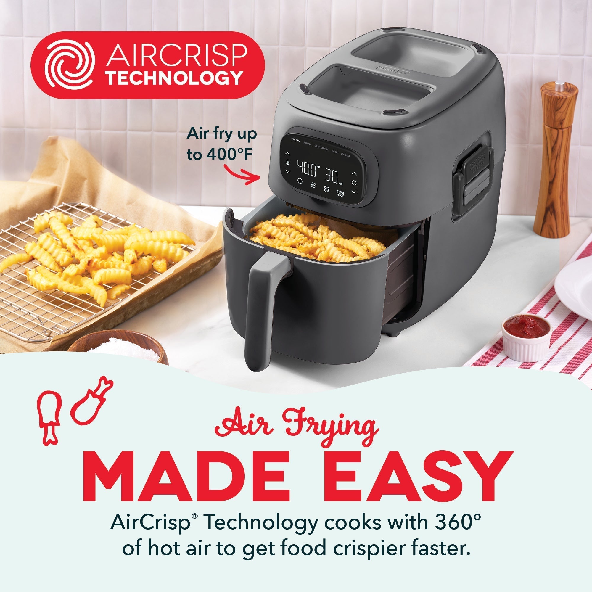 Flip & Fry Digital 2-in-1 Grill + Air Fryer