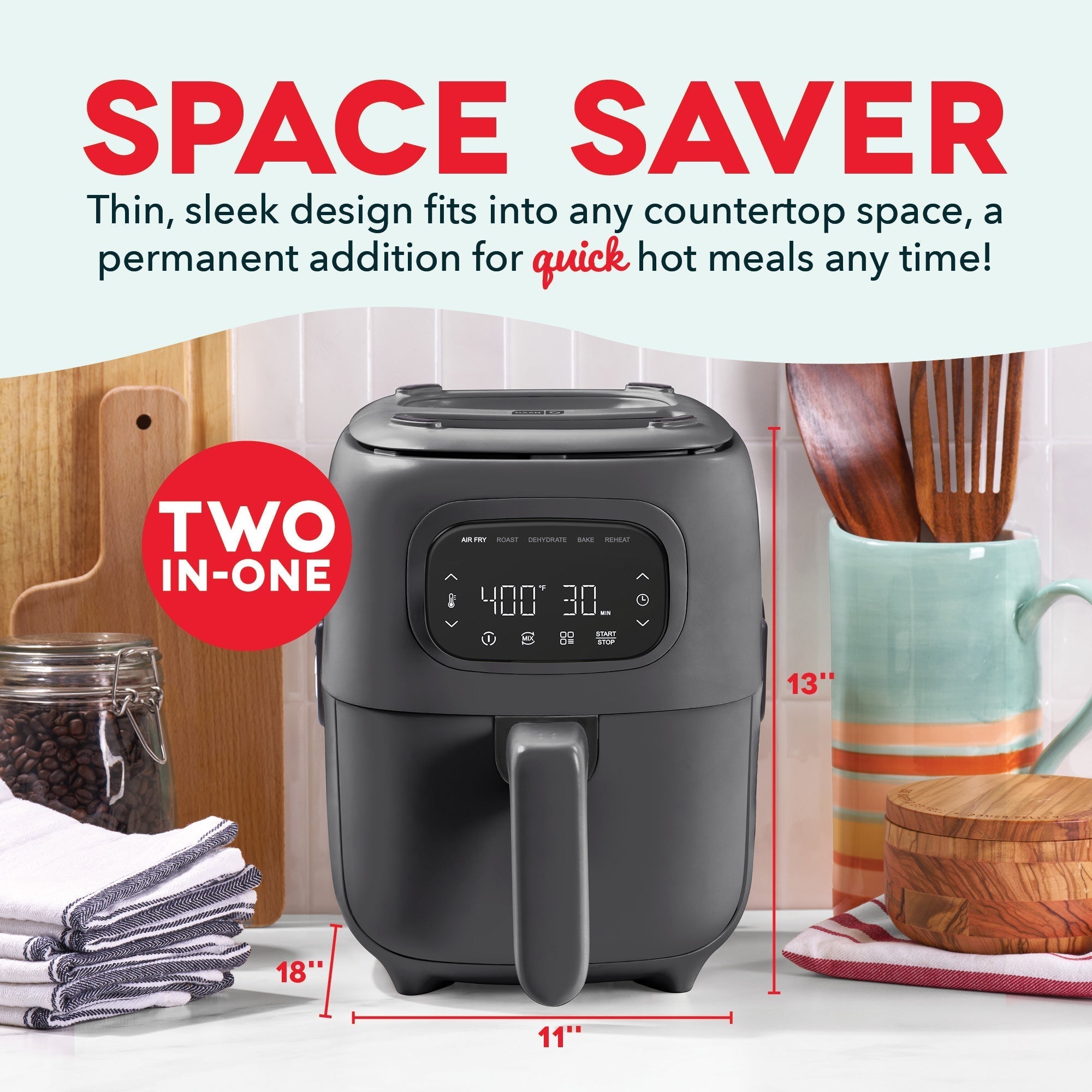Flip & Fry Digital 2-in-1 Grill + Air Fryer