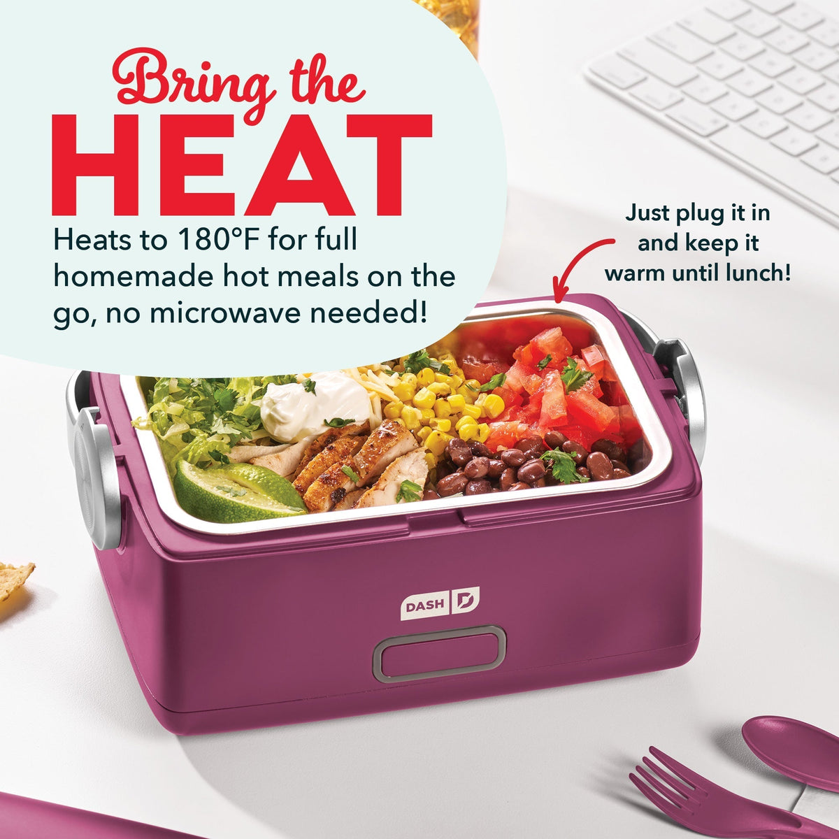 Hot2Go Electric Lunchbox (30 Ounce + Utensils)