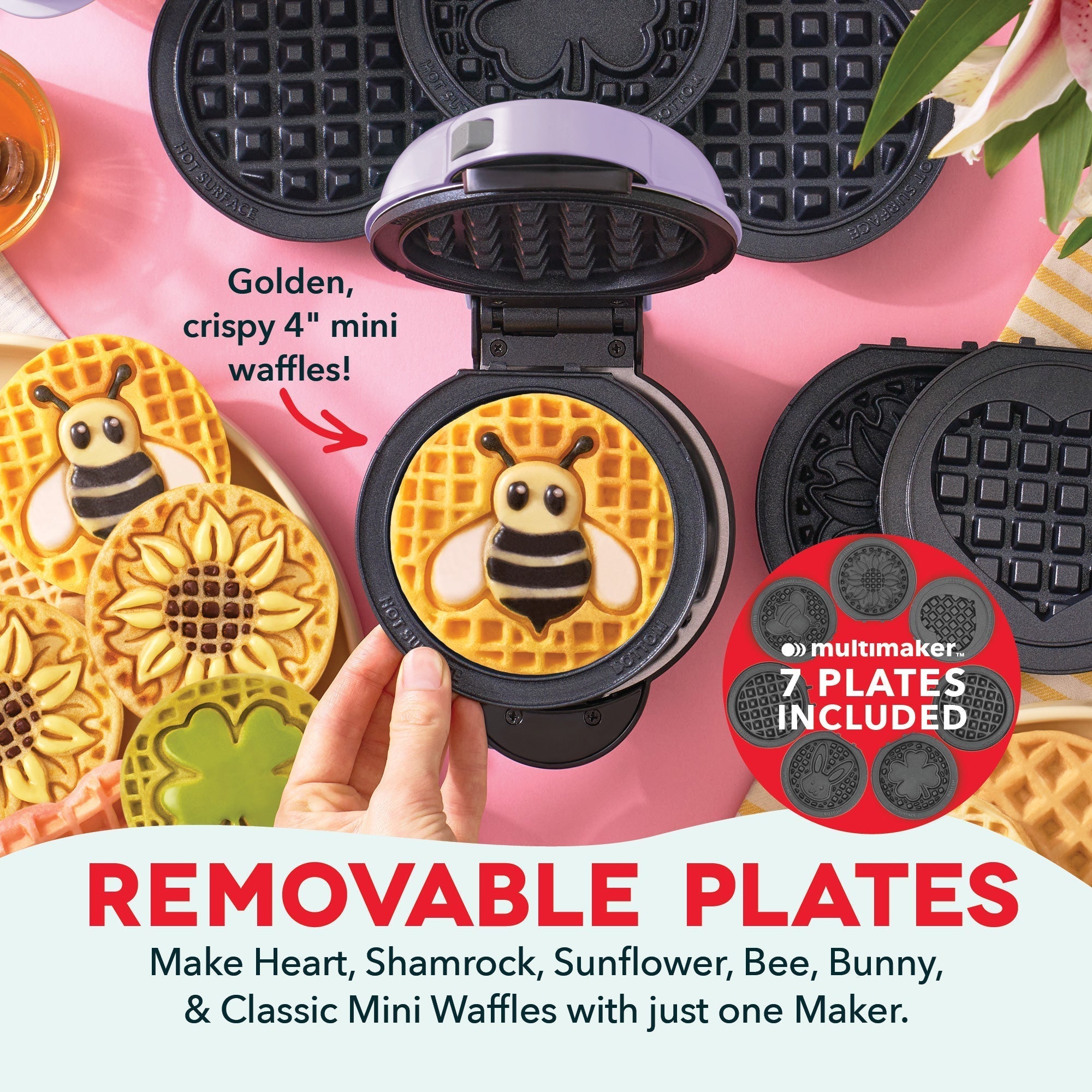 MultiMaker Mini System with Removable Plates: Waffle & Griddle