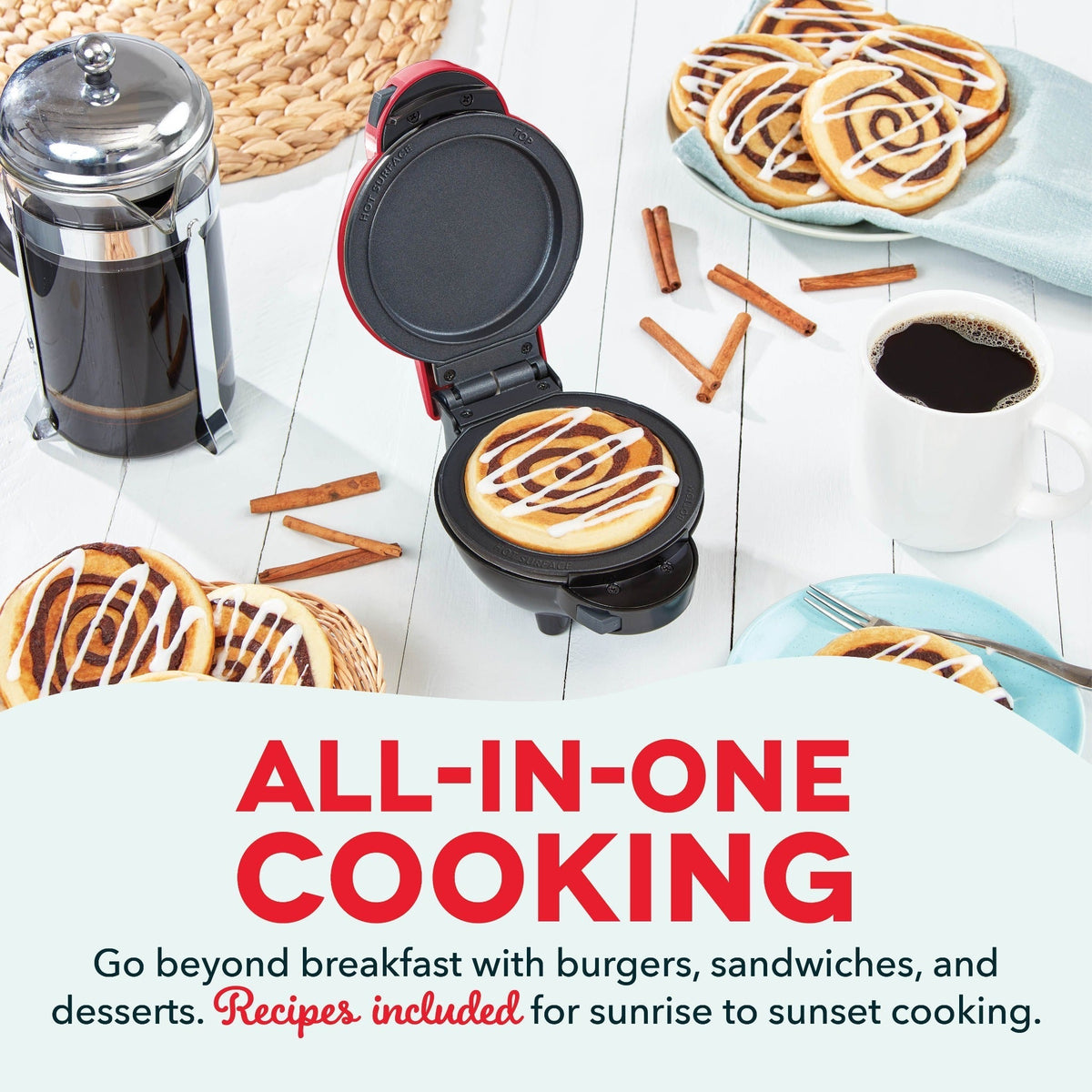 MultiMaker Mini System with Removable Plates: Waffle & Griddle