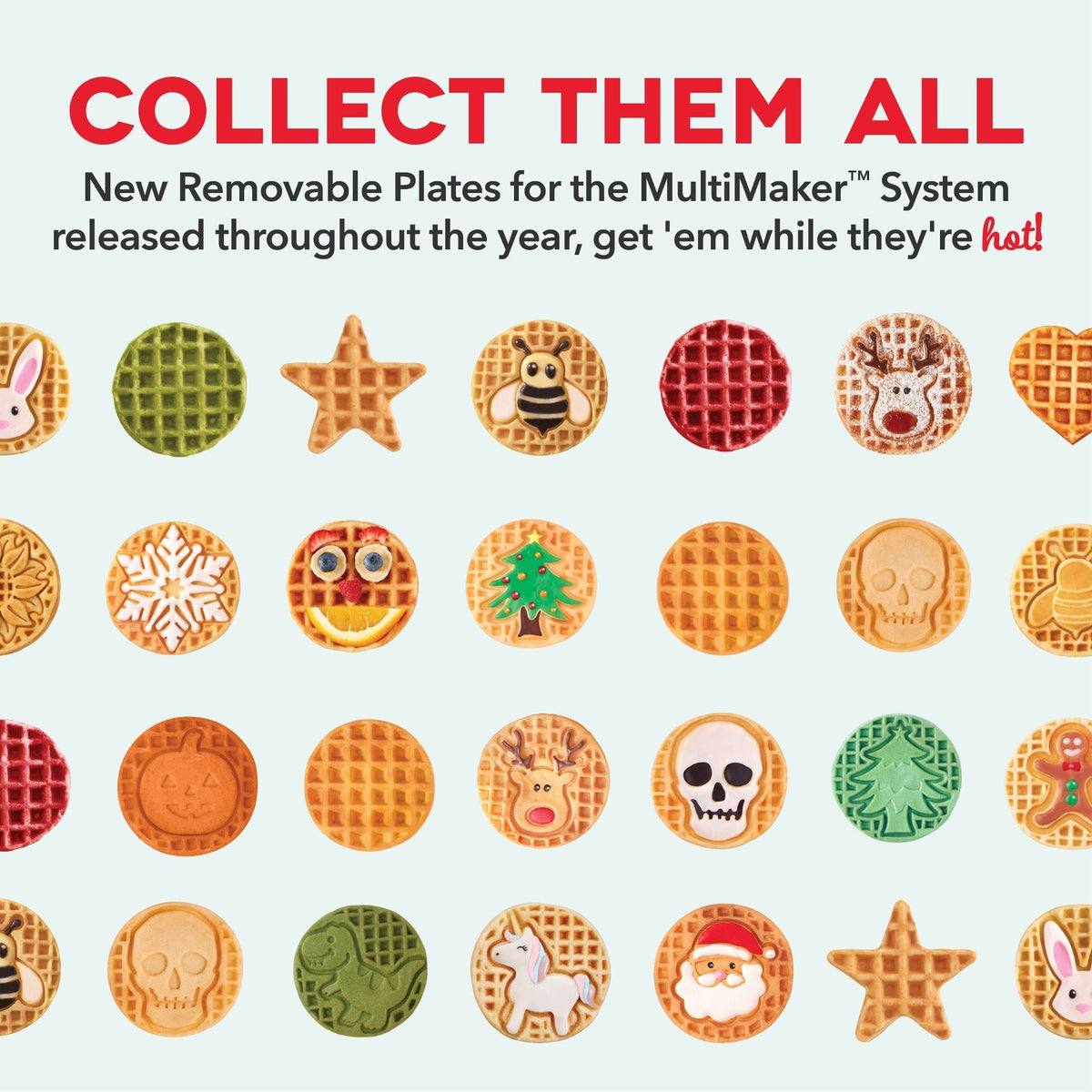 MultiMaker Mini System with Removable Plates: Waffle & Griddle