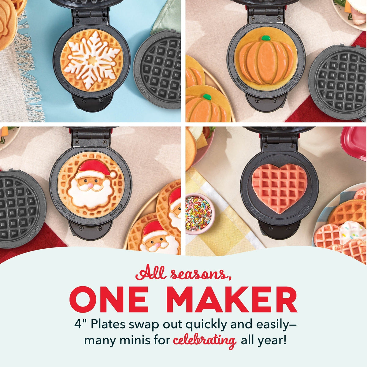 MultiMaker Mini System with Removable Plates: Waffle & Griddle